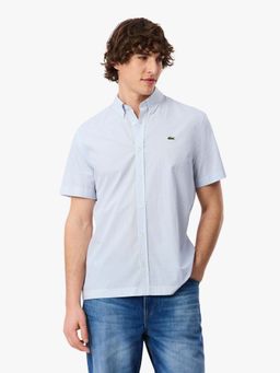 Lacoste - Men Blue Cotton Checks Shirt