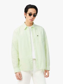 Lacoste - Men Green Cotton Stripes Shirt