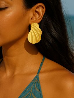 I Jewels - Gold Toned Statement Stud Earrings