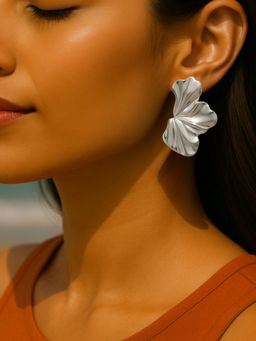 I Jewels - Gold Toned Statement Stud Earrings