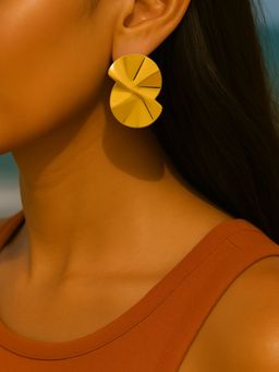 I Jewels - Silver Toned Statement Stud Earrings