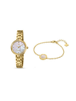 Guy Laroche - Women Angela Quartz White Dial Analog Watch with Bracelet (Glwlg0003802-Set) (M)