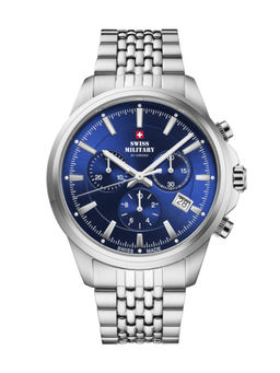 Swiss Military by Chrono - Men Swiss Made Quartz Navy Blue Dial Chronograph Watch (SM34107.03) (M)