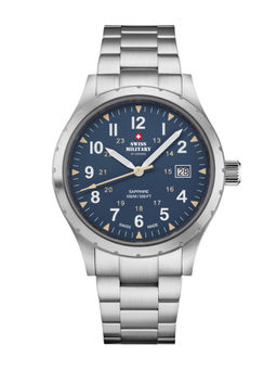 Swiss Military by Chrono - Men Swiss Made Quartz Navy Blue Dial Analog Watch (SM34108.03) (M)