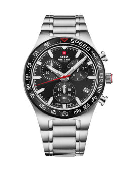 Swiss Military by Chrono - Men Swiss Made Quartz Black Dial Chronograph Watch (SM34115.01) (M)