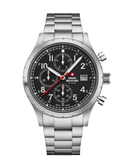 Swiss Military by Chrono - Men Swiss Made Quartz Black Dial Chronograph Watch (SM34117.01) (M)