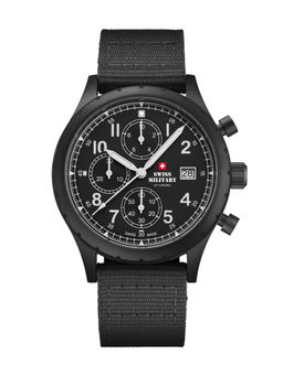 Swiss Military by Chrono - Men Swiss Made Quartz Black Dial Chronograph Watch (SM34117.08) (M)