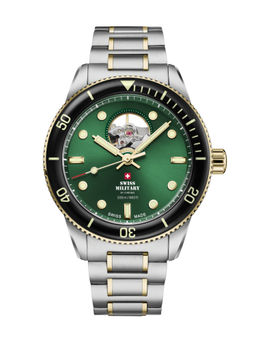 Swiss Military by Chrono - Men Swiss Made Automatic Green Dial Analog Watch (SMA34106.13) (M)