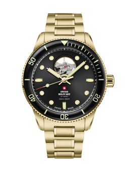 Swiss Military by Chrono - Men Swiss Made Automatic Black Dial Analog Watch (SMA34106.14) (M)
