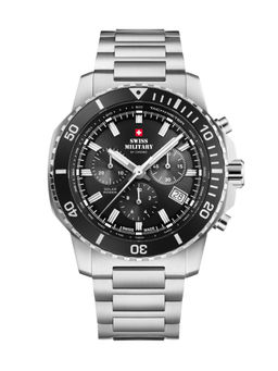 Swiss Military by Chrono - Men Swiss Made Quartz Black Dial Chronograph Watch (SMS34113.01) (M)