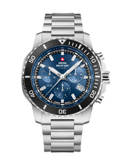 Swiss Military by Chrono - Men Swiss Made Quartz Navy Blue Dial Chronograph Watch (SMS34113.02) (M)