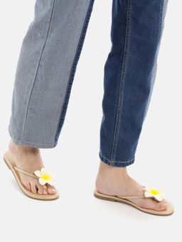 Zori World - Bali - Floral Gold Flats