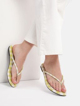 Zori World - Hawaii - Checkered Green Flats