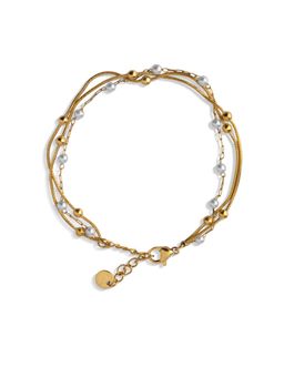Palmonas - Pearl Bead Dual Layer Bracelet For Women - Waterproof And Anti-Tarnish