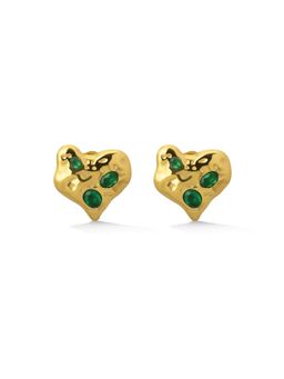 Palmonas - Hammered Heart Stud Earring For Women - Waterproof And Anti-Tarnish
