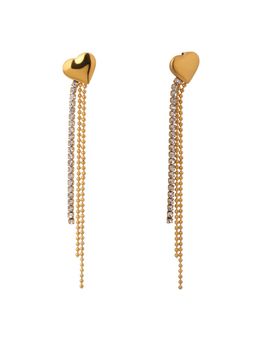 Palmonas - Mini Heart Crystal Chain Earrings For Women - Waterproof And Anti-Tarnish