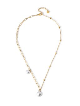 Palmonas - Link Bead Pearl Necklace For Women - Waterproof And Anti-Tarnish