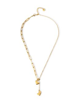 Palmonas - Dual Heart Link Chain Necklace For Women - Waterproof And Anti-Tarnish