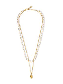 Palmonas - Mini Drop Pearl Layer Necklace For Women - Waterproof And Anti-Tarnish
