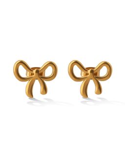 Palmonas - Golden Grace Bows Studs For Women - Waterproof And Anti-Tarnish