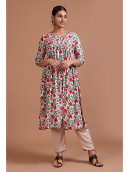 Tjori - Multicolor Cotton Printed Dress & Pant (Set of 2)