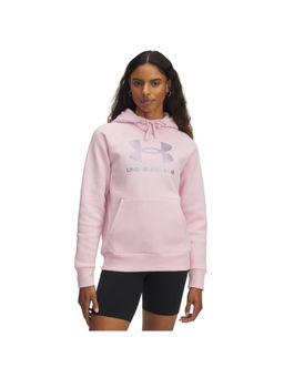Under Armour - Women's Rival Fleece Shimmer Hoodie-Pink