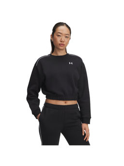 Under Armour - Women's Rival Fleece Piped Crew Sweatshirt-Black