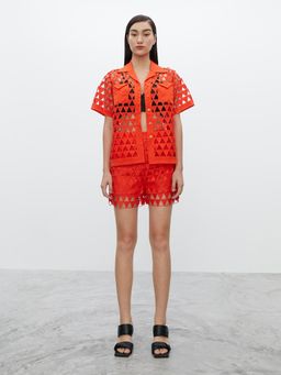 Pomelo - VICKTEERUT x Sustainable Triangle Cut Out Shorts - Orange