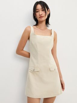 Pomelo - Pocket Detailed Mini Dress - Beige