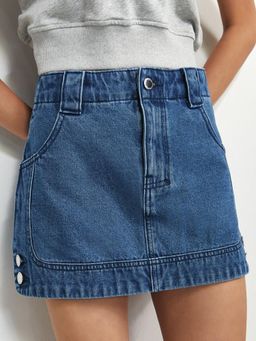 Pomelo - Denim Skorts - Blue