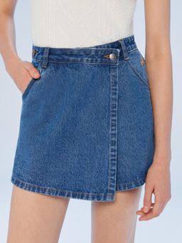 Pomelo - Wrap Denim Skorts - Blue