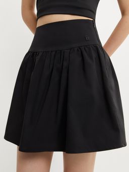Pomelo - Flared Ruffle Mini Skirt - Black