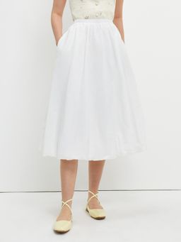 Pomelo - Balloon Midi Skirt - White