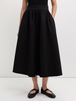 Pomelo - Side Pocket Midi Skirt - Black