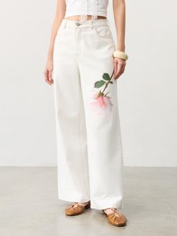 Pomelo - Rose Wide Leg Jeans - Off-White