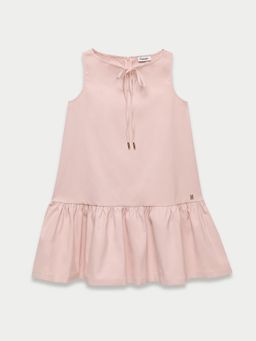 Pomelo - Sleeveless Tie-Neck Ruffle Mini Dress - Light Pink
