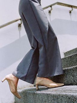 Pomelo - Asymmetric Layered Trouser - Mid Grey