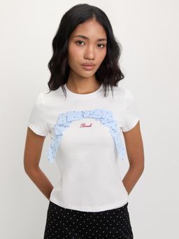 Pomelo - Bow Motif Top - White