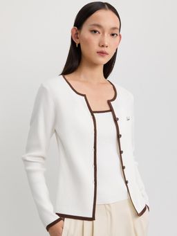 Pomelo - Faux Layer Knit Cardigan - Ivory