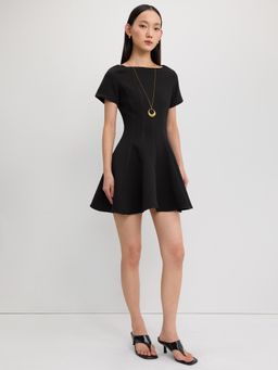 Pomelo - Flare Mini Dress - Black