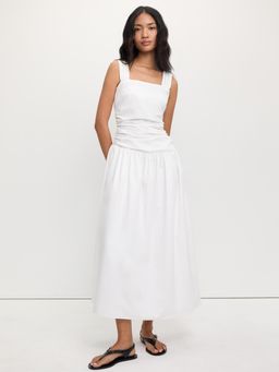 Pomelo - Sleeveless Square-Neck Maxi Dress - White