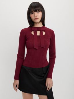 Pomelo - Bow Front Cut Out Top - Red