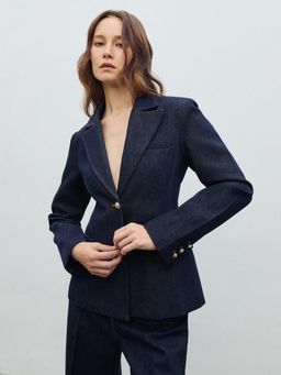 Pomelo - Buttoned Blazer - Navy Blue