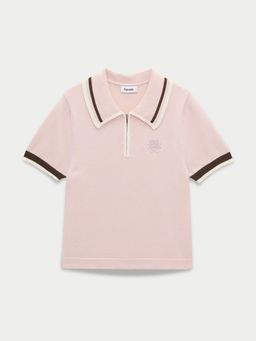 Pomelo - Leopard Print Polo T-shirt - Light Pink
