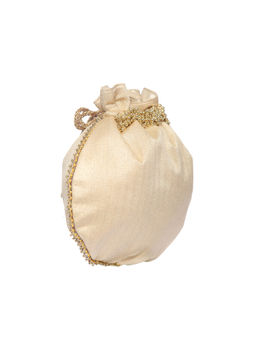 5 Elements by Radhika Gupta - Beige Ghungroo Embellished Potli