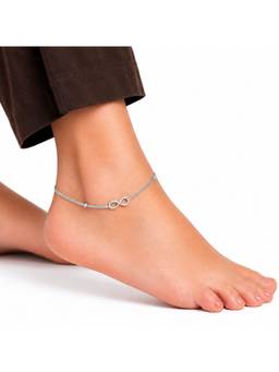 MINOUS - Silver Infinity Charm Anklet