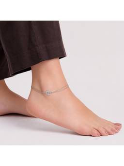 MINOUS - Silver Infinity Charm Anklet