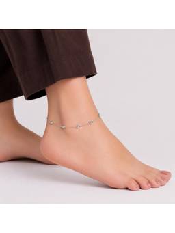 MINOUS - Silver Delicate Oval Anklet