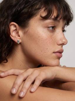 Palmonas - Midnight Emerald-Cut 925 Sterling Silver Studs