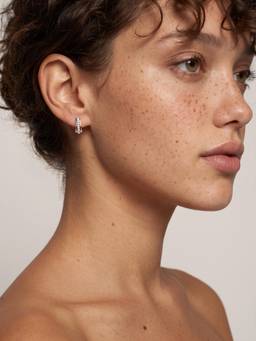 Palmonas - Curve Pave Bar 925 Sterling Silver Studs